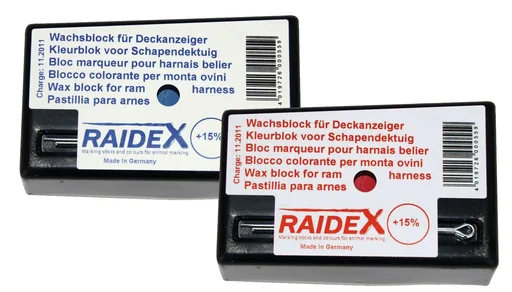 "RAIDEX wax color block, blue image"