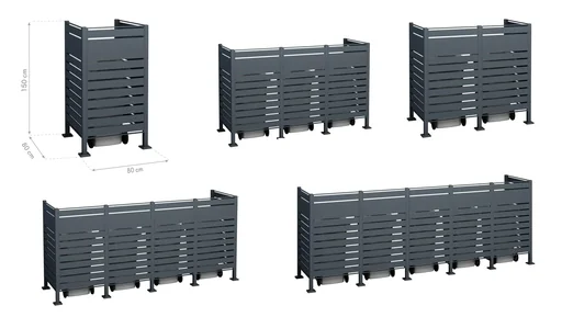 "Garbage can cover Planum 5-box, 150 cm, anthracite image"