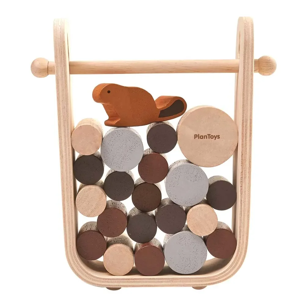 "Plan Toys gra logs pull wood image"