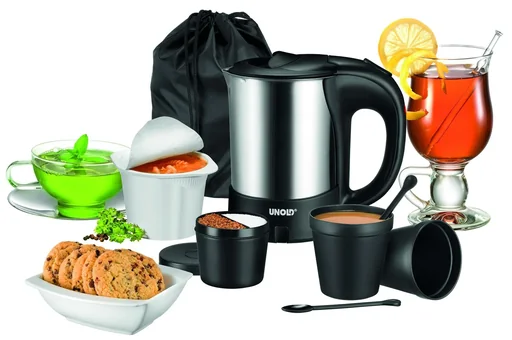 "Stainless steel travel flash cooker 1000 W, stainless steel container, 0.5 L volume image"