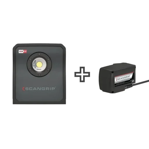 "Handheld floodlight NOVA 4 CAS + diffuser + Scangrip CAS power supply image"
