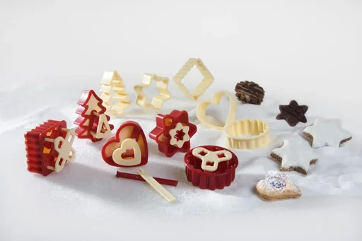 "Linzer cookie cutter 12-piece set with ejector image"