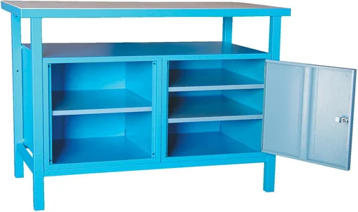 "Workbench P 1200 T with lower compartments and door image"