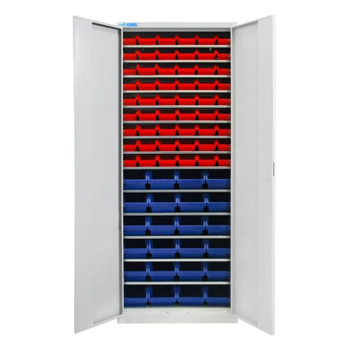 "Tool cabinet with 78 open-fronted storage bins image"