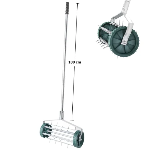 "The "ROLLING" lawn aerator image"
