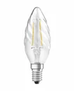 LED CLASSIC BW25 filament lamp in candle shape with 2.5 watts, E14, warm white, clear