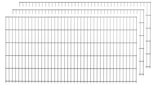 "Zestaw podwójnych paneli ogrodzeniowych antracyt, 10 szt., każdy 103 cm x 200 cm image"