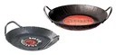 Wrought iron serving pan, with 2 short handles, Ø 24 x 4 cm