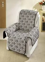 Reversible armchair protector, slipcover, brown