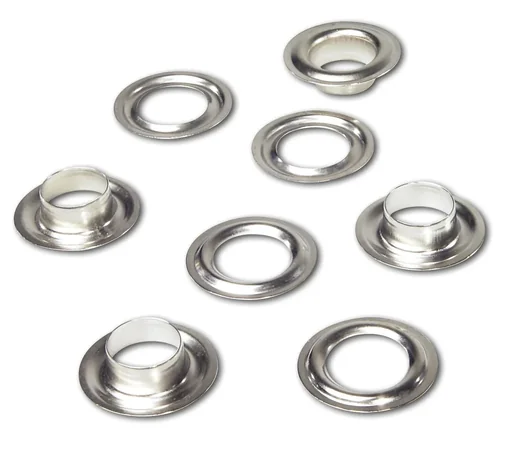 "Eyelets 6.5 mm, brass - nickel-plated, 75 pieces image"