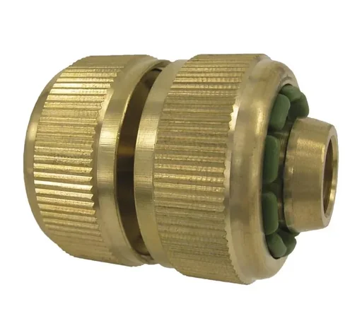 "Plug-in system hose connector/repairer 1/2" with compression fitting brass image"