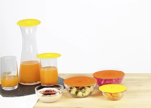"Silicone storage lids, 6 pieces image"