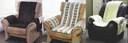Armchair cover with armrests, pure new wool, brown