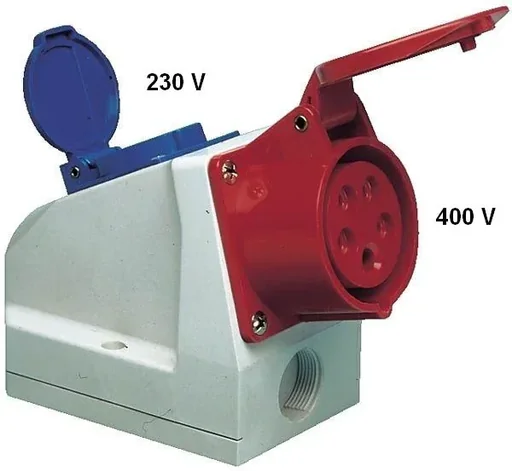 "Combined power socket 5x16A 400V, 1 x 230 V earthed socket image"