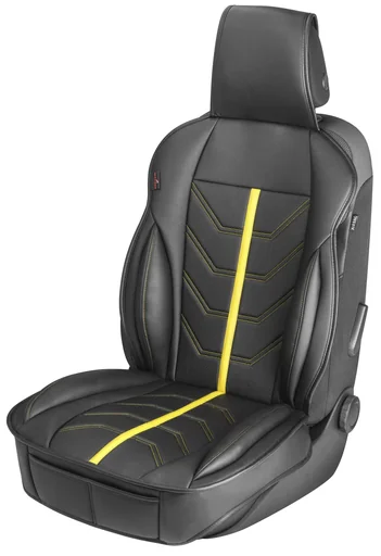 "Car seat cover Kimi, car seat cover in racing design black/yellow image"