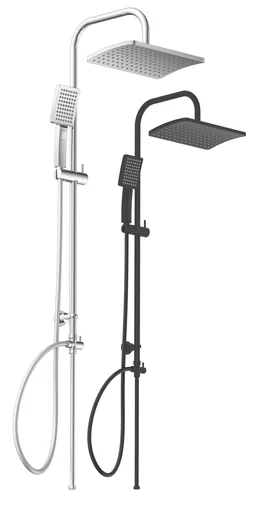 "Overhead shower set "Mallorca", matt black image"