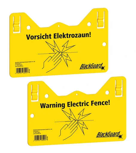 "Warning sign hook - in DE/EN printed on both sides, set of 5 image"