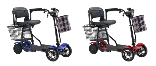 "4-wheel electric vehicle Assisi 2.0, 6 km/h, Safety Plus: 36V/15.6Ah Li-Ion, with luggage bag/basket, indicators, foldable, blue image"