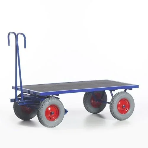 "Hand truck, load capacity 1000 kg, loading area 2000 x 1000 mm, pneumatic tires 400 x 100 mm image"