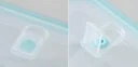 Glass food storage container set with click lid, 4 pieces, 1500/ 2600 ml, transparent/ mint green