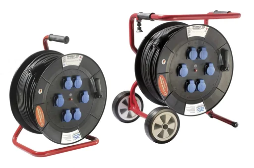 "Professional drum Mammut 460 Version 1, 80m, 6 sockets 230V / 16A, with foldable base frame image"