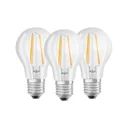 BASE FILAMENT LED lamp with 7 watts, E27, warm white, clear - 3 pieces