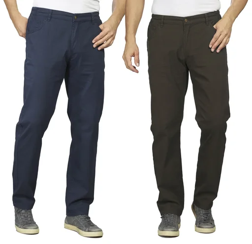 "Stretch trousers with comfortable waistband, color dark brown, size 52 image"