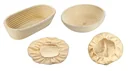 Set of wicker fermentation baskets with cotton cover, round