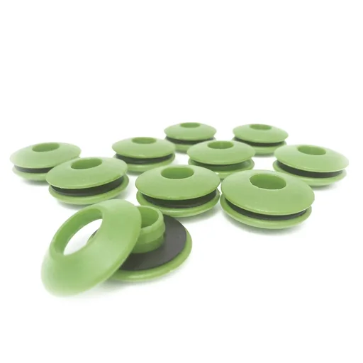 "Tarpaulin eyelets, plastic, green, 25 pieces image"