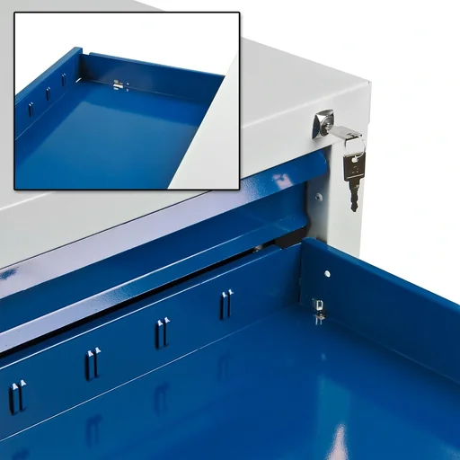 "Drawer cabinet / tool cabinet mammut, 7 drawers, RAL 7035 / 5012 image"