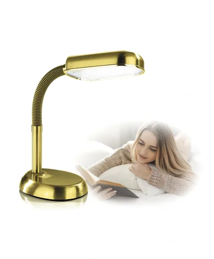 "LED daylight table lamp brass/gold colored image"