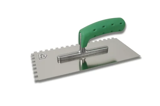 "Smoothing trowel, stainless steel with soft grip, serrated, 6 x 6 mm image"