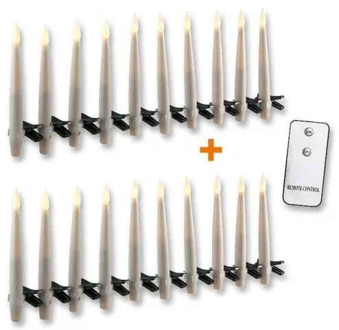 "Wireless taper candles with remote control - set of 20 image"