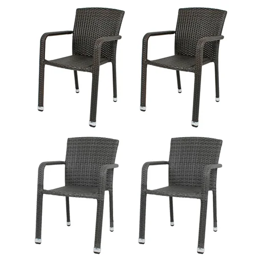 "2 x stacking chairs "Getafe" dark grey image"