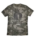 Round-neck T-shirt with front print, camouflage, size XL
