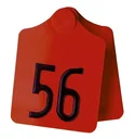Ear tag PrimaFlex, size 2 printed on both sides 101-125, red