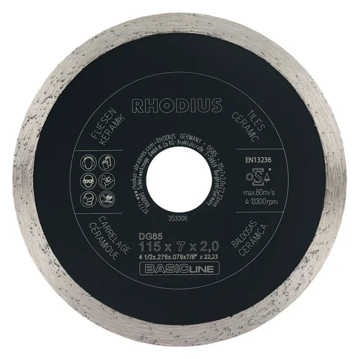 "Diamond cutting disc for tiles and ceramics DG85 TILES, 115 x 7 x 2 x 22.23 mm image"