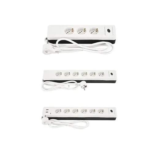 "6-way power strip with combo plug system image"