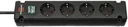 Power strip with 90° arrangement, 4-way in black