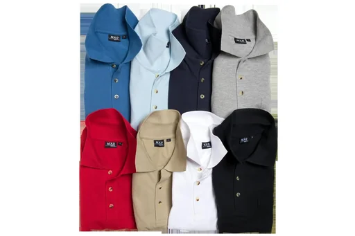 "Polo shirt with button placket and breast pocket, color navy, size M image"