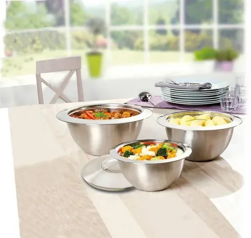 "Thermo bowl with lid, stainless steel, 3 liters image"