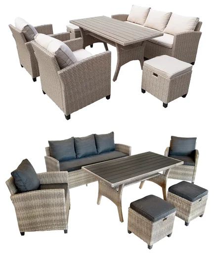 "Dining Lounge Madeira II grey with dark cushions image"