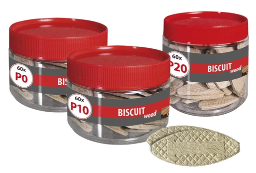 "Wooden flat dowels Biscuit Wood P0, 60 pieces image"