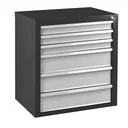 Drawer cabinet / tool cabinet mammut, 6 drawers, RAL7016 / 7035