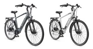 "Men's aluminum trekking e-bike, 28 inches, frame height 50 cm, 24-speed derailleur, gray, XC941 Expedition image"