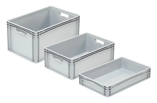 "Euro-standard container, 600 x 400 x 120 mm, grey image"
