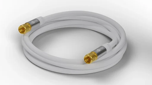 "SAT antenna cable 135 dB, 4x shielded, 3 m, white - gold-plated, F-connector > F-connector (70606) image"