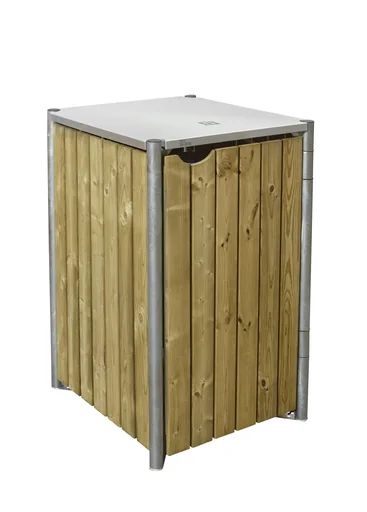 "Garbage can box 240 l, wood, natural, 1 piece image"