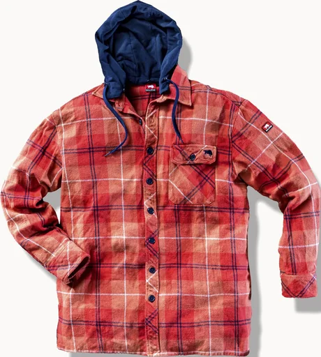 "TEXAS hooded shirt, rust-navy, size XL image"