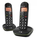 Analog DECT telephone PhoneEasy 100w Duo Black with phone book up to 20 entries